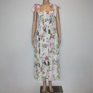Goodnight Macaroon Floral Tie Shoulder Shirred Dress in size Small NWT